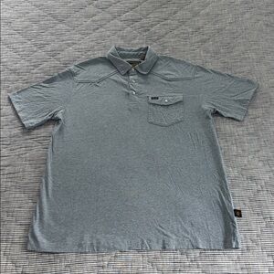 Howler Brothers Steel Blue/Gray Western Pearl Snap Ranchero Polo